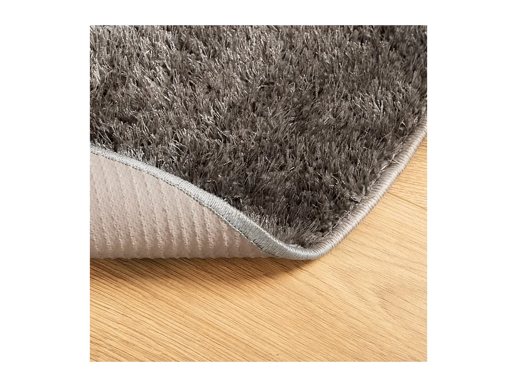 Tappeto ISTAN a pelo lungo, finitura grigio lucido, Ø 80 cm