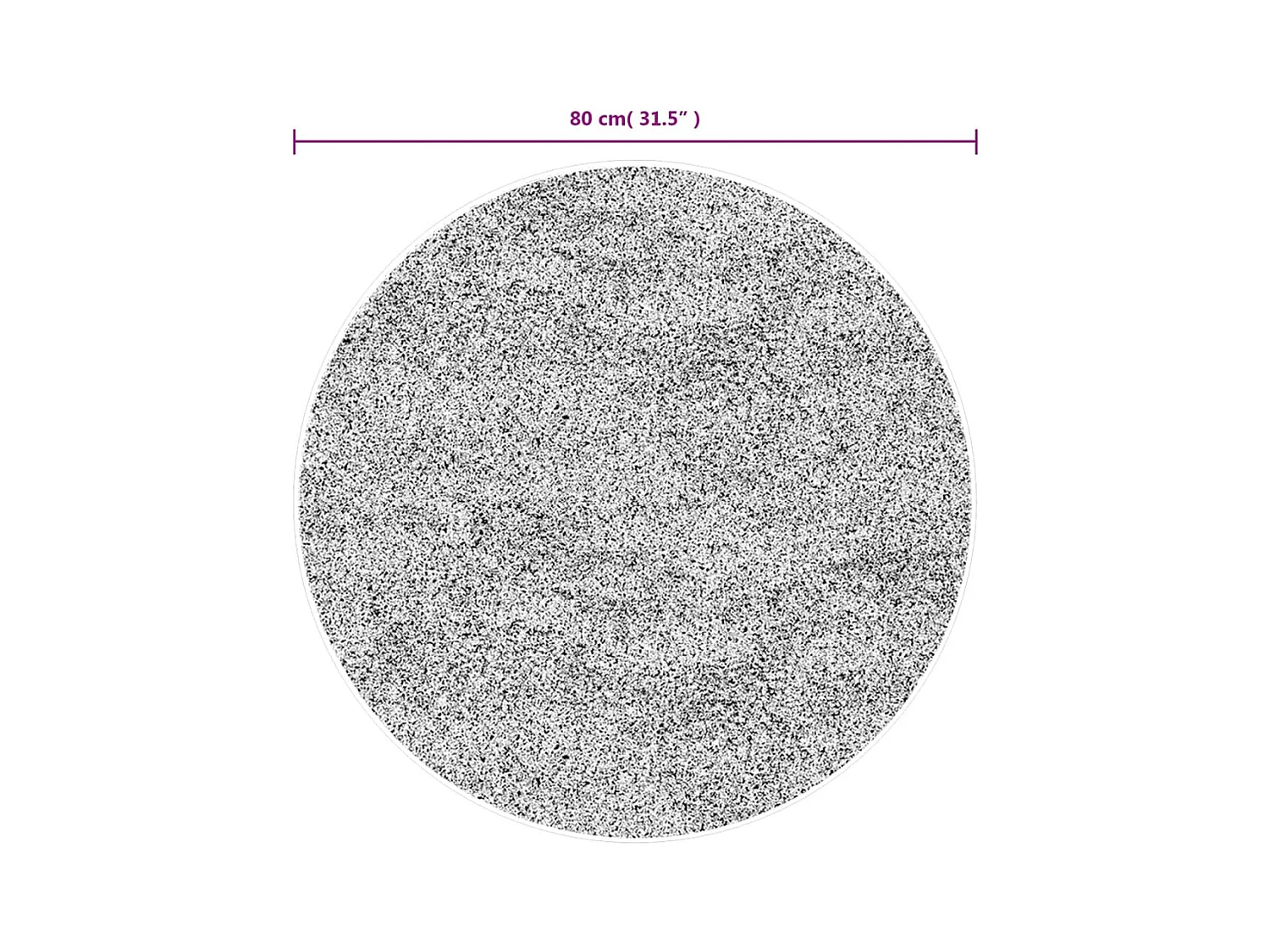 Tappeto ISTAN a pelo lungo, finitura grigio lucido, Ø 80 cm