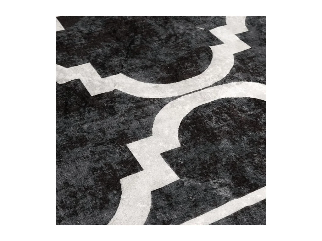 Tappeto lavabile bianco e nero 80x300 cm antiscivolo