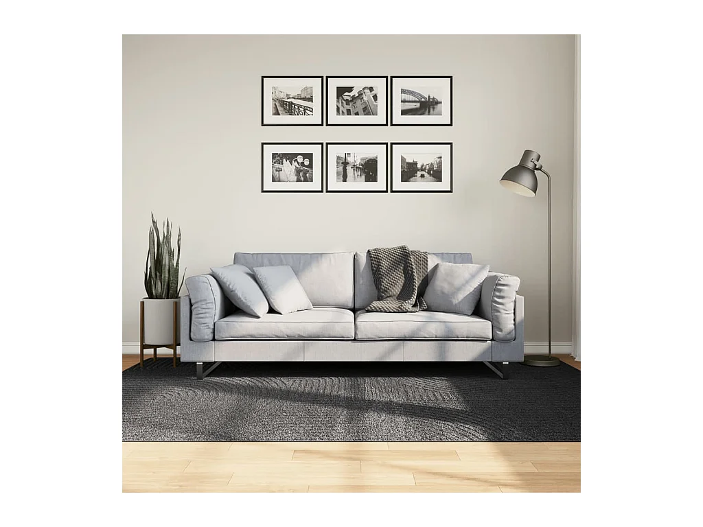 Tapis IZA poils courts style scandinave anthracite 160x230 cm