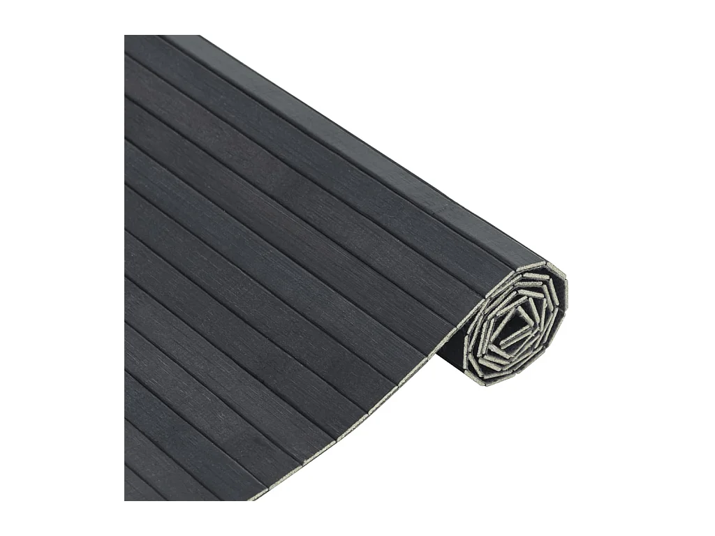 Alfombra rectangular gris 100x200 cm bambú