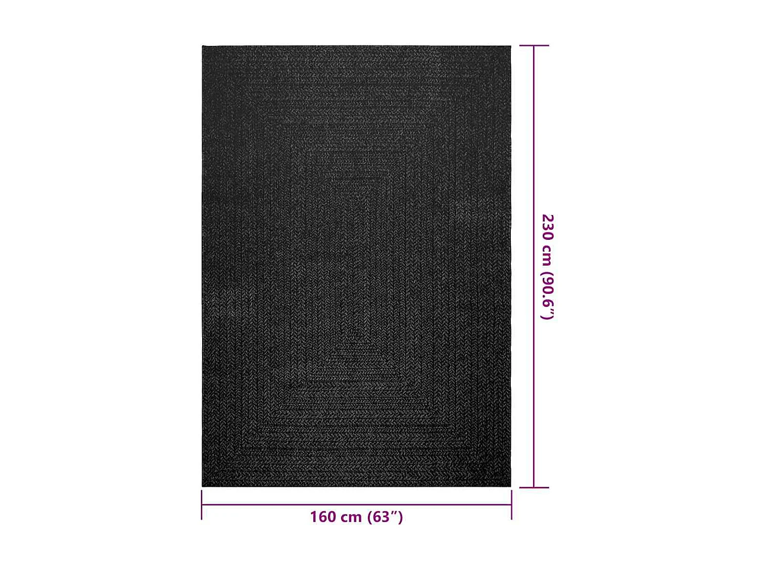 Tapis ZIZUR 160x230 cm aspect de jute intérieur extérieur