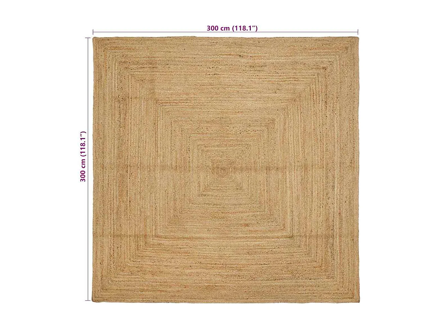 Tapis Beige 300 x 300 cm Jute
