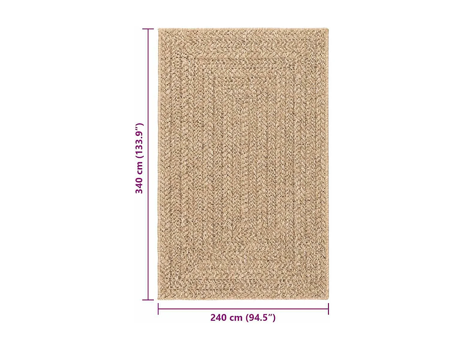 Tappeto ZIZUR beige 160x230 cm effetto juta interno esterno
