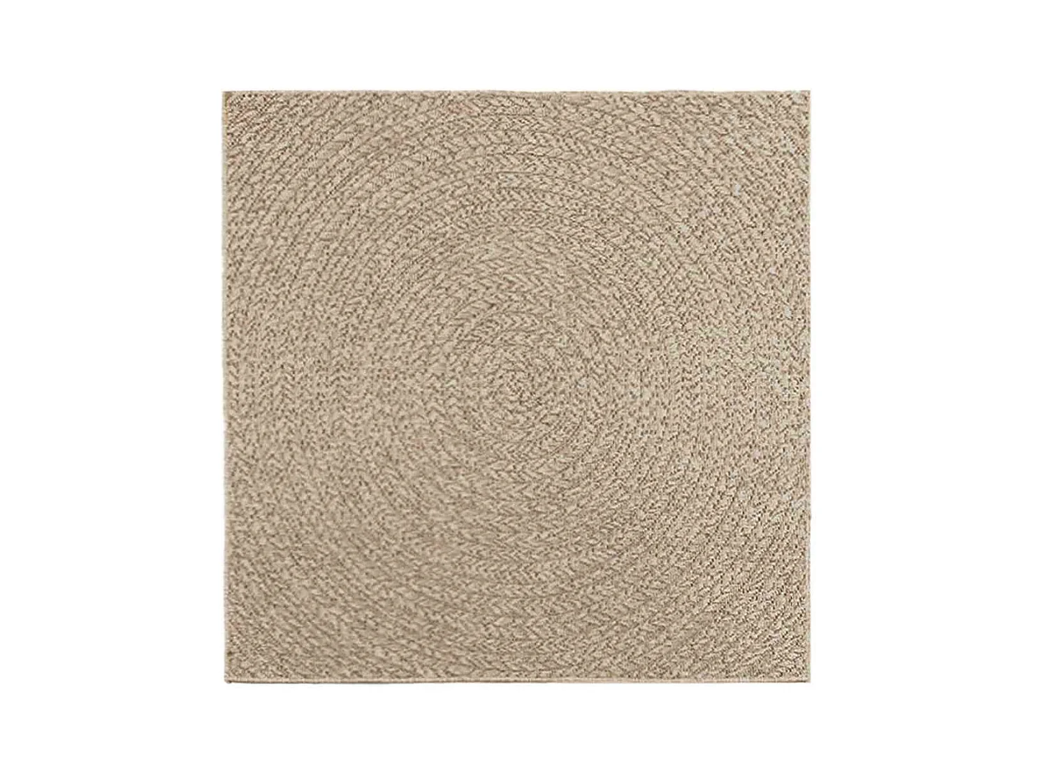 Tapis ZIZUR beige 120x120 cm aspect de jute intérieur extérieur