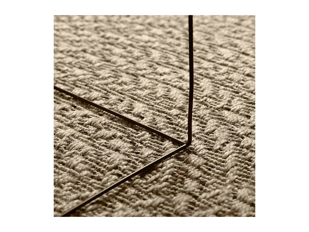 Tapis ZIZUR beige 120x120 cm aspect de jute intérieur extérieur