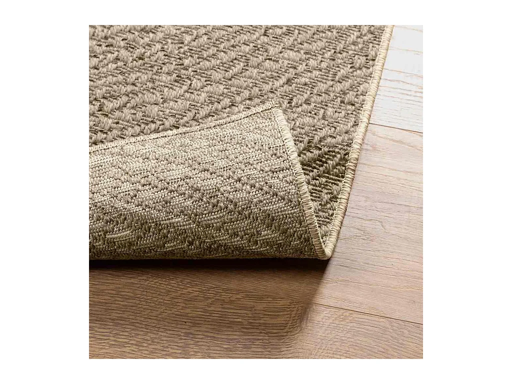 Tapis ZIZUR beige 120x120 cm aspect de jute intérieur extérieur