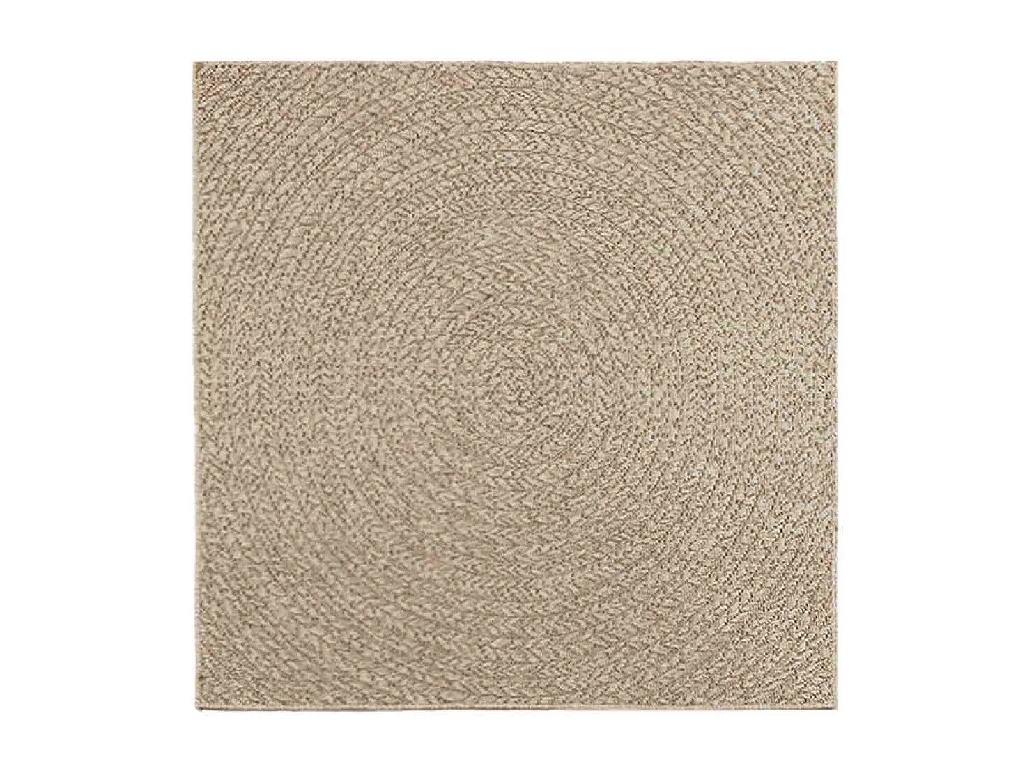 Tapis ZIZUR beige 120x120 cm aspect de jute intérieur extérieur