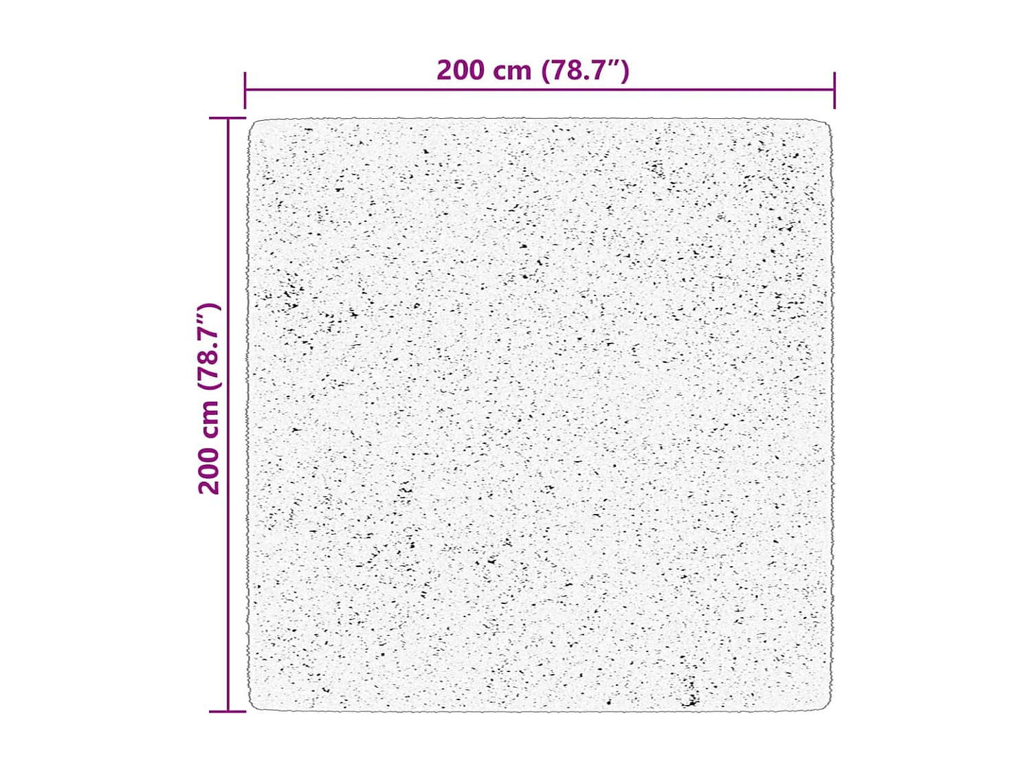 Tappeto HUARTE morbido e lavabile a pelo corto nero 200x200 cm