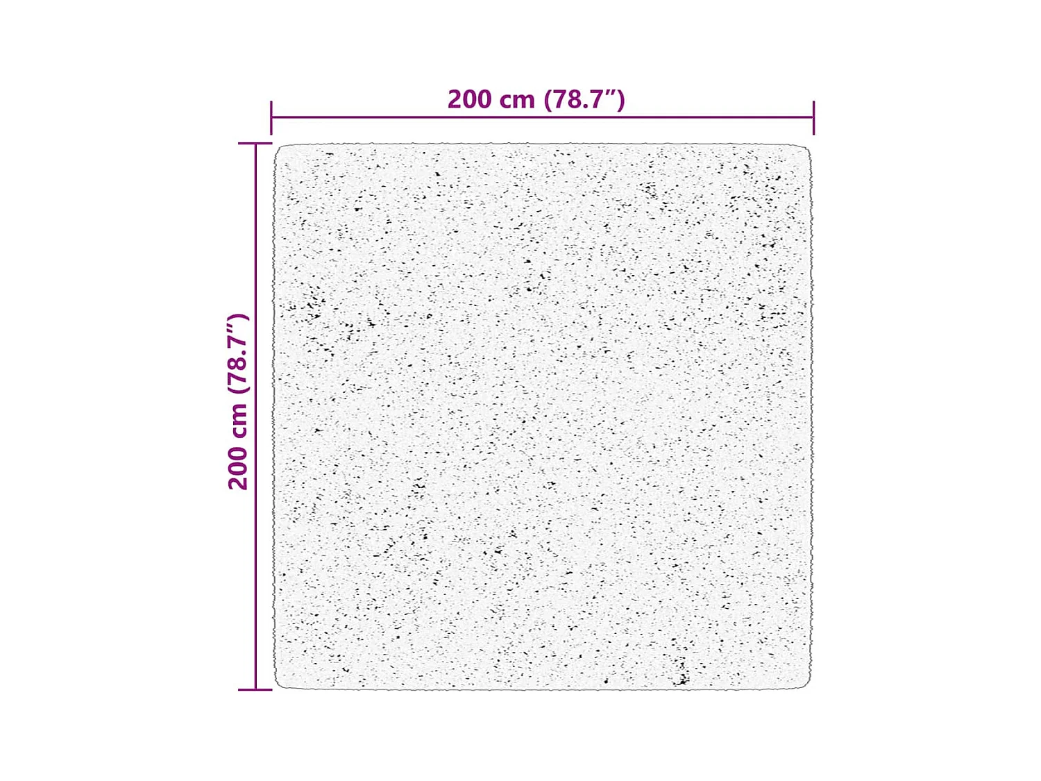 Tapis HUARTE à poils courts doux et lavable noir 200x200 cm