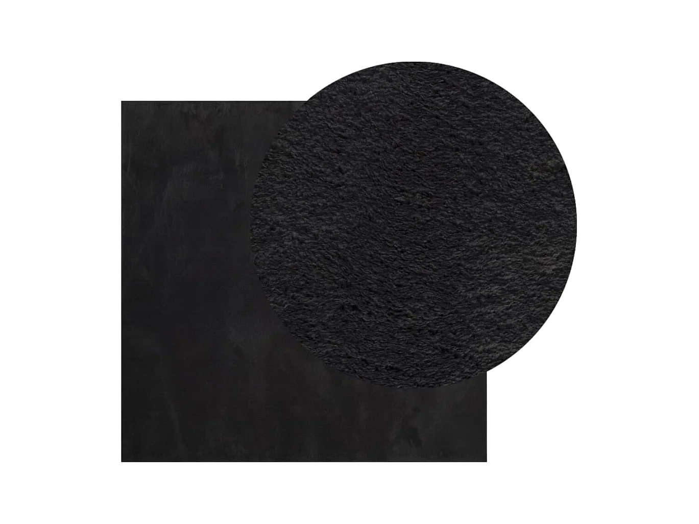 Tapis HUARTE à poils courts doux et lavable noir 200x200 cm