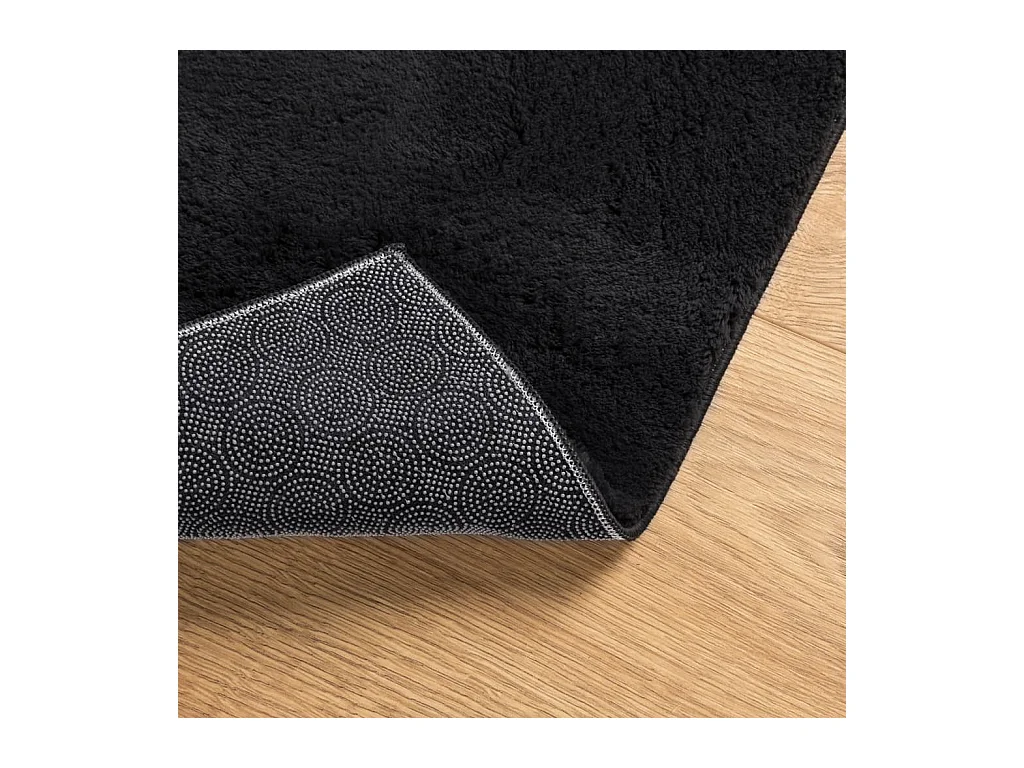 Tapis HUARTE à poils courts doux et lavable noir 200x200 cm