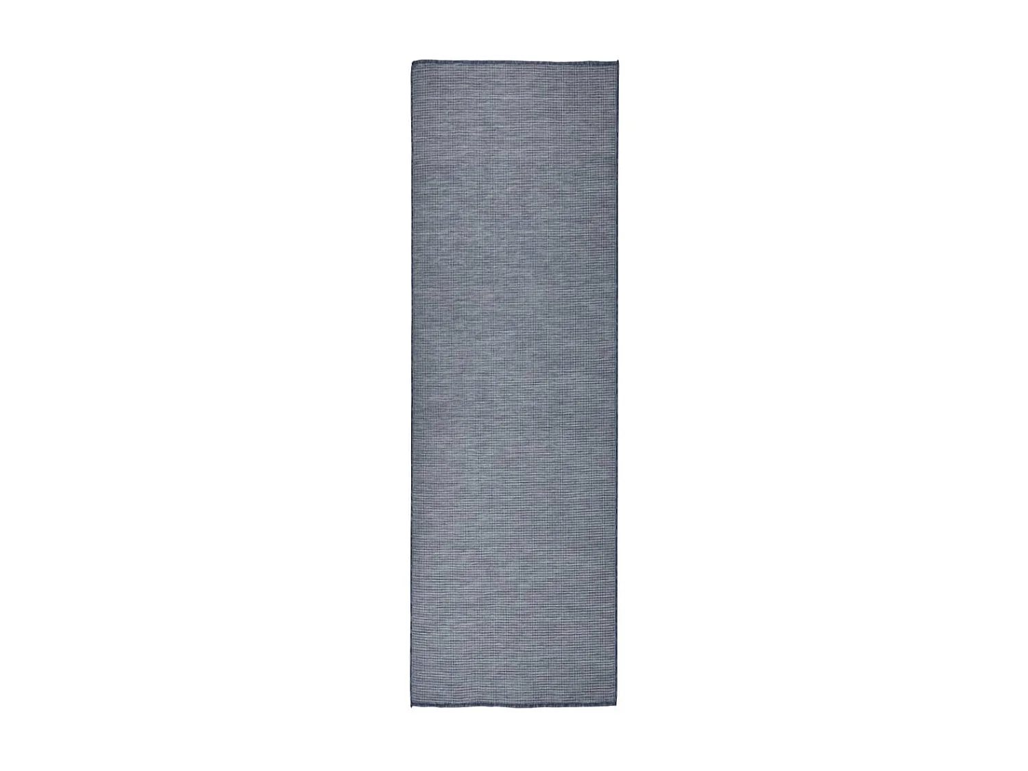 Platgeweven buitenkleed 80x250 cm Blauw