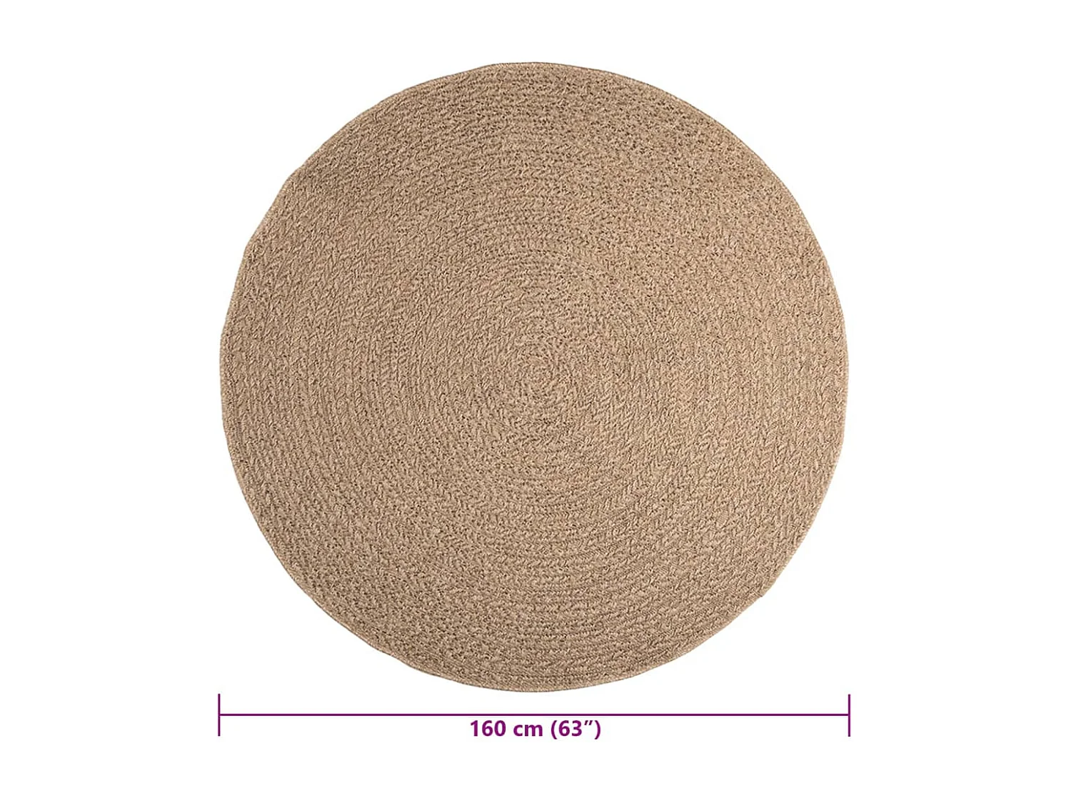 Alfombra de 160 cm con aspecto de yute, para interior y exterior