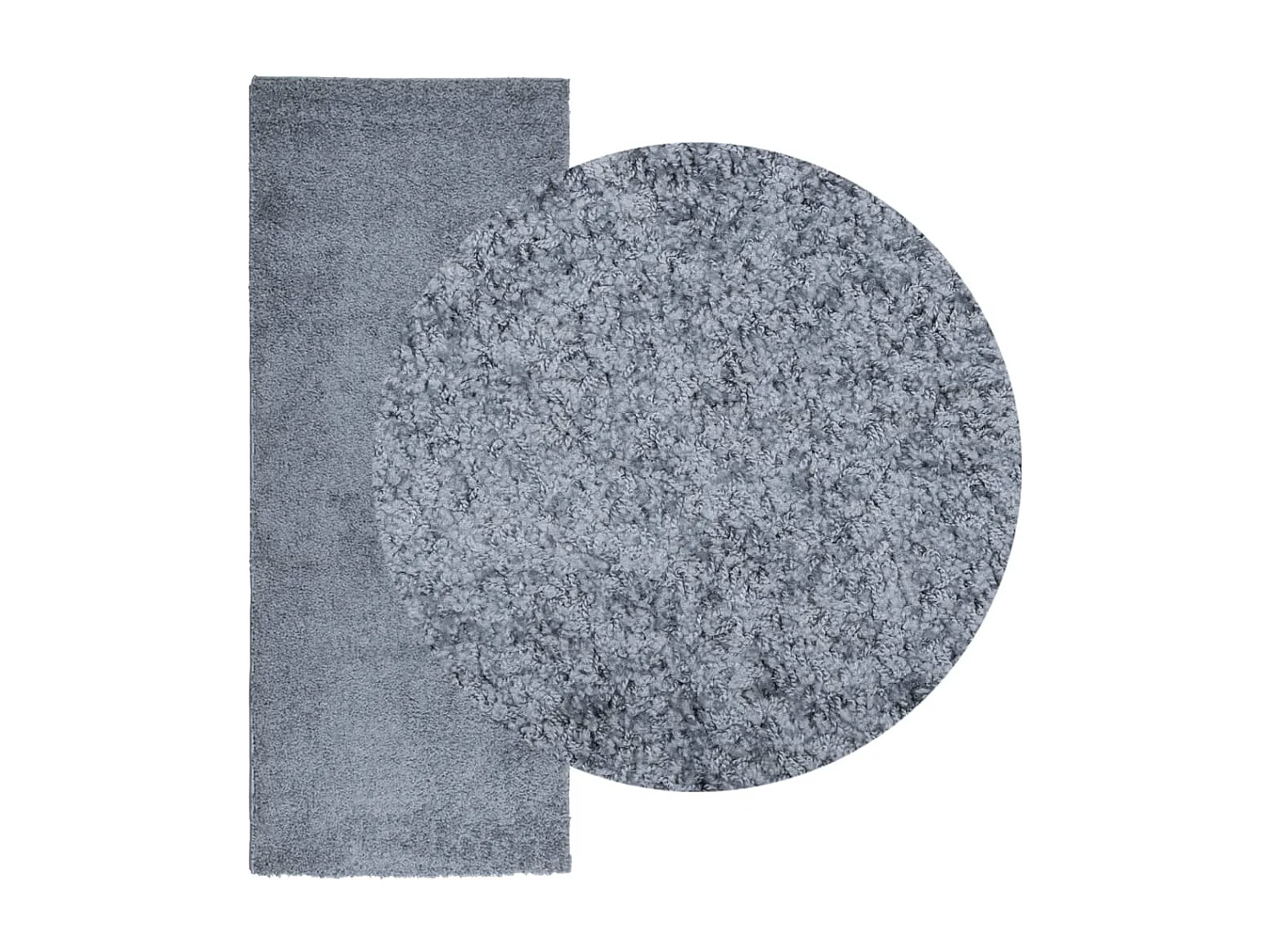 Alfombra peluda PAMPLONA, pelo largo, azul moderno, 80x200 cm