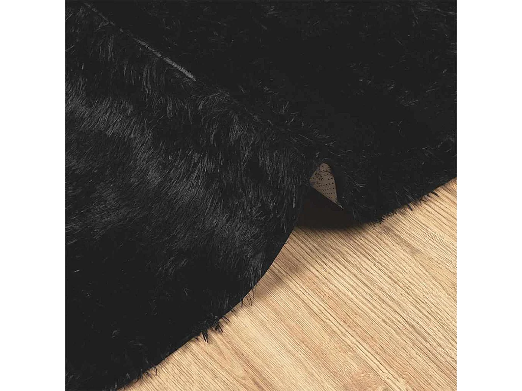 Tappeto shaggy nero NAVARRA 120x120 cm poliestere