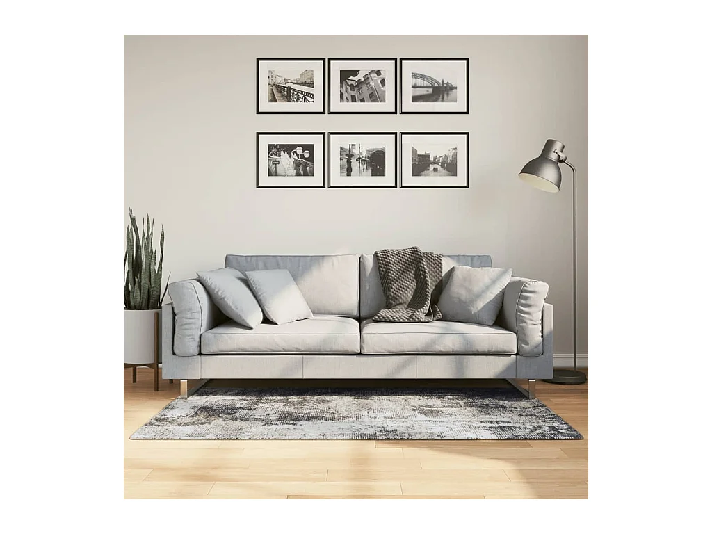 Wasbaar meerkleurig vloerkleed 80x150 cm antislip