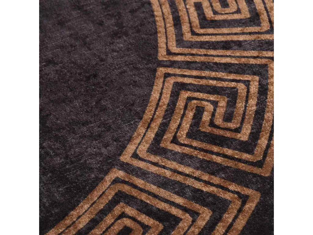Tappeto antiscivolo lavabile φ120 cm nero e oro