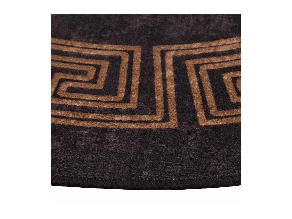 Wasbaar antislip vloerkleed φ120 cm zwart en goud