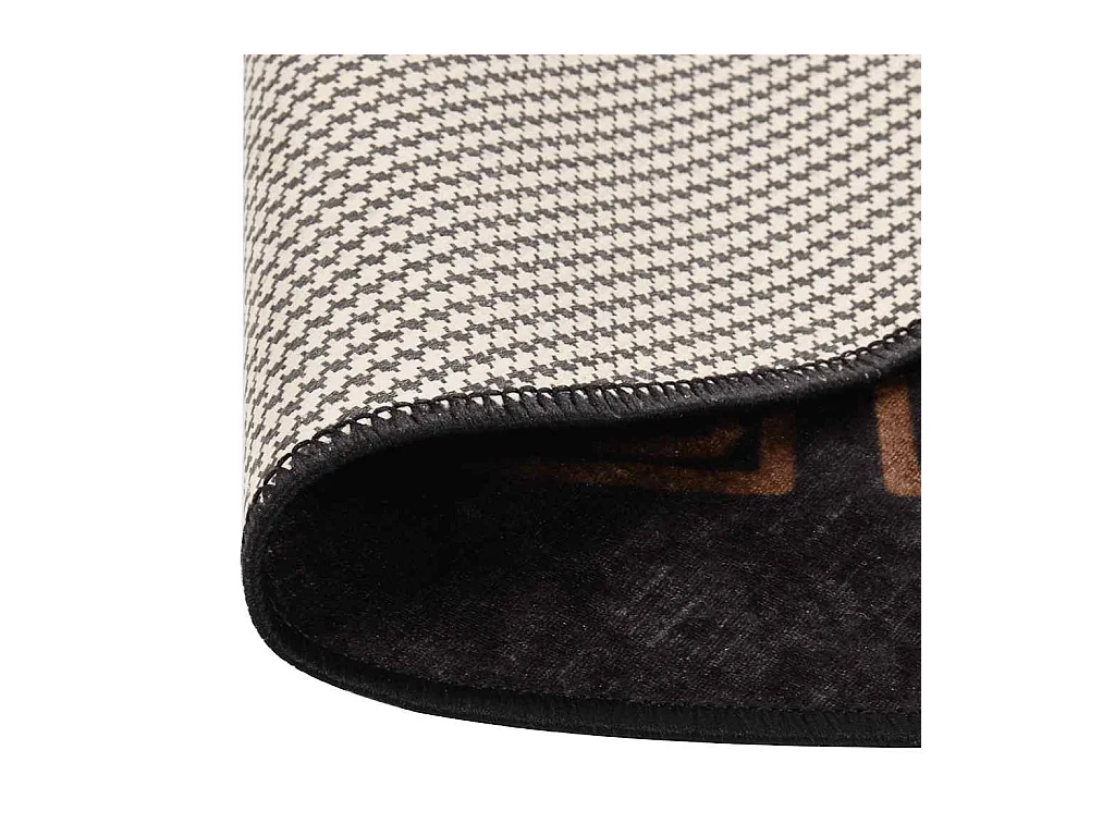 Wasbaar antislip vloerkleed φ120 cm zwart en goud