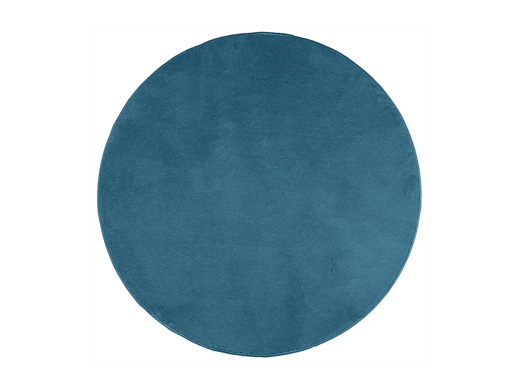 Tapis OVIEDO à poils courts turquoise Ø 160 cm