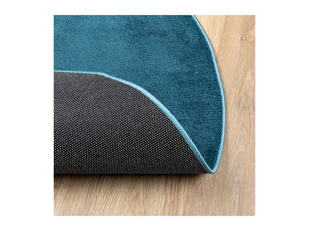 Tapis OVIEDO à poils courts turquoise Ø 160 cm