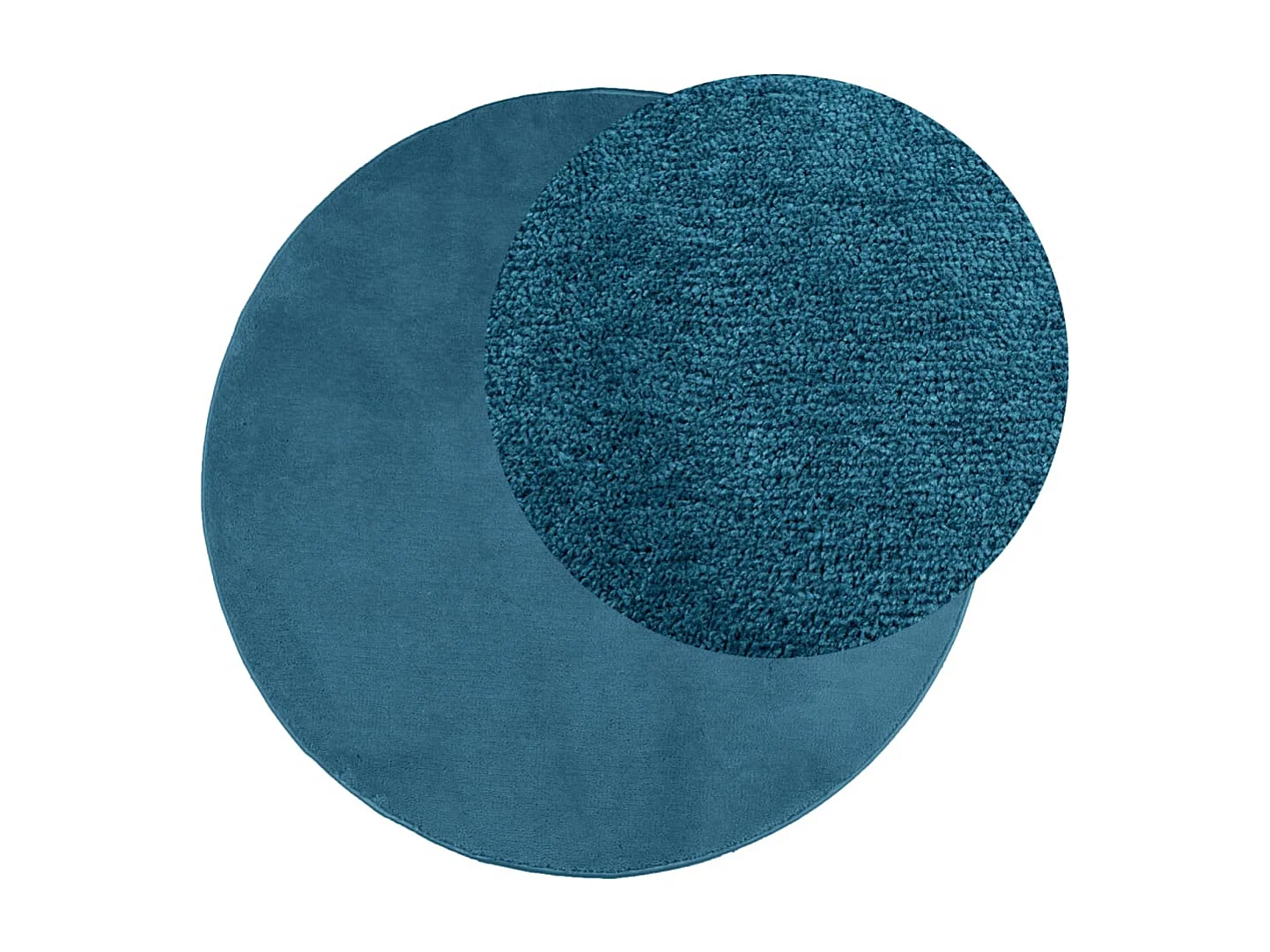 Tapis OVIEDO à poils courts turquoise Ø 160 cm