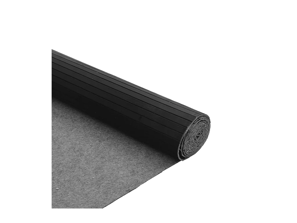 Tapis rectangulaire noir 80x100 cm bambou