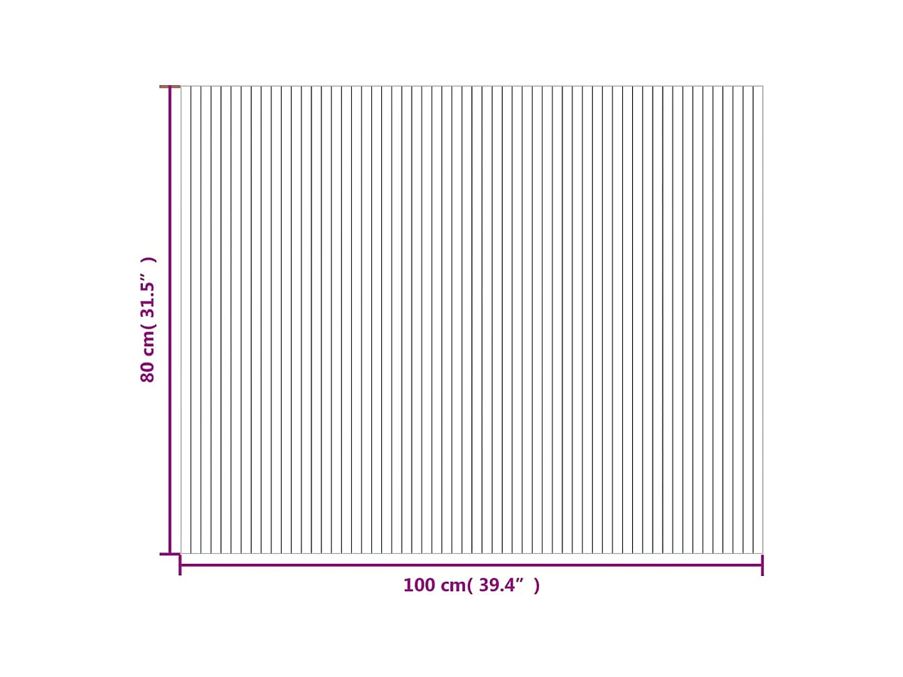 Tapis rectangulaire noir 80x100 cm bambou