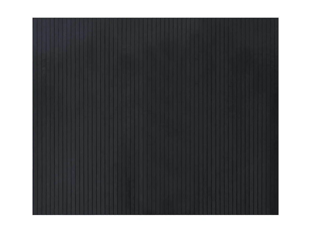 Tapis rectangulaire noir 80x100 cm bambou