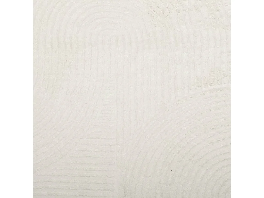 Tapis IZA poils courts style scandinave crème Ø 100 cm