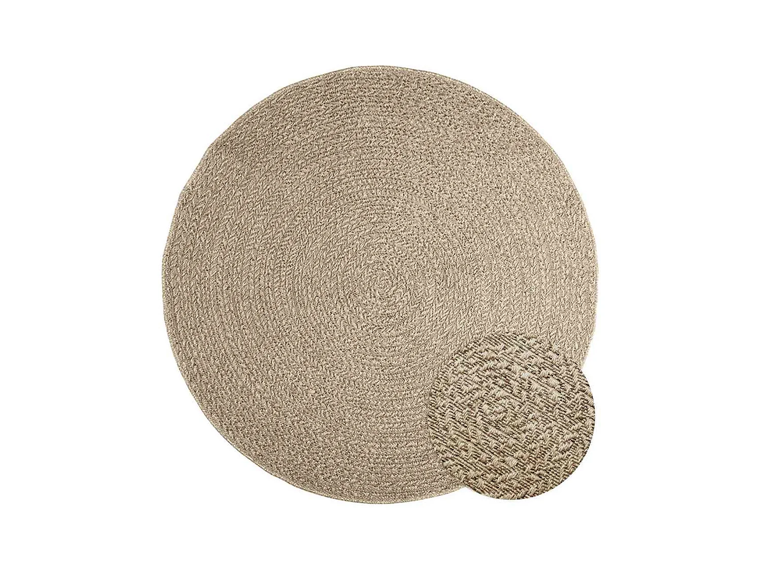 ZIZUR beige vloerkleed Ø 160cm jute look binnen en buiten