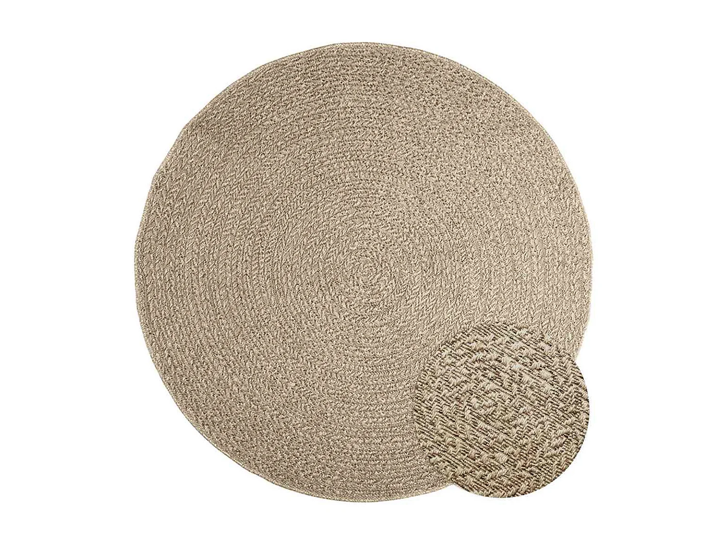 Tapis ZIZUR beige Ø 160cm aspect de jute intérieur et extérieur