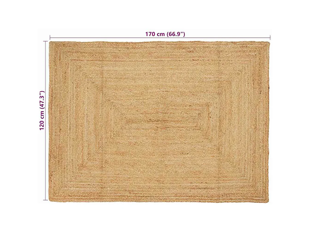 Tapis Beige 120 x 170 cm Jute