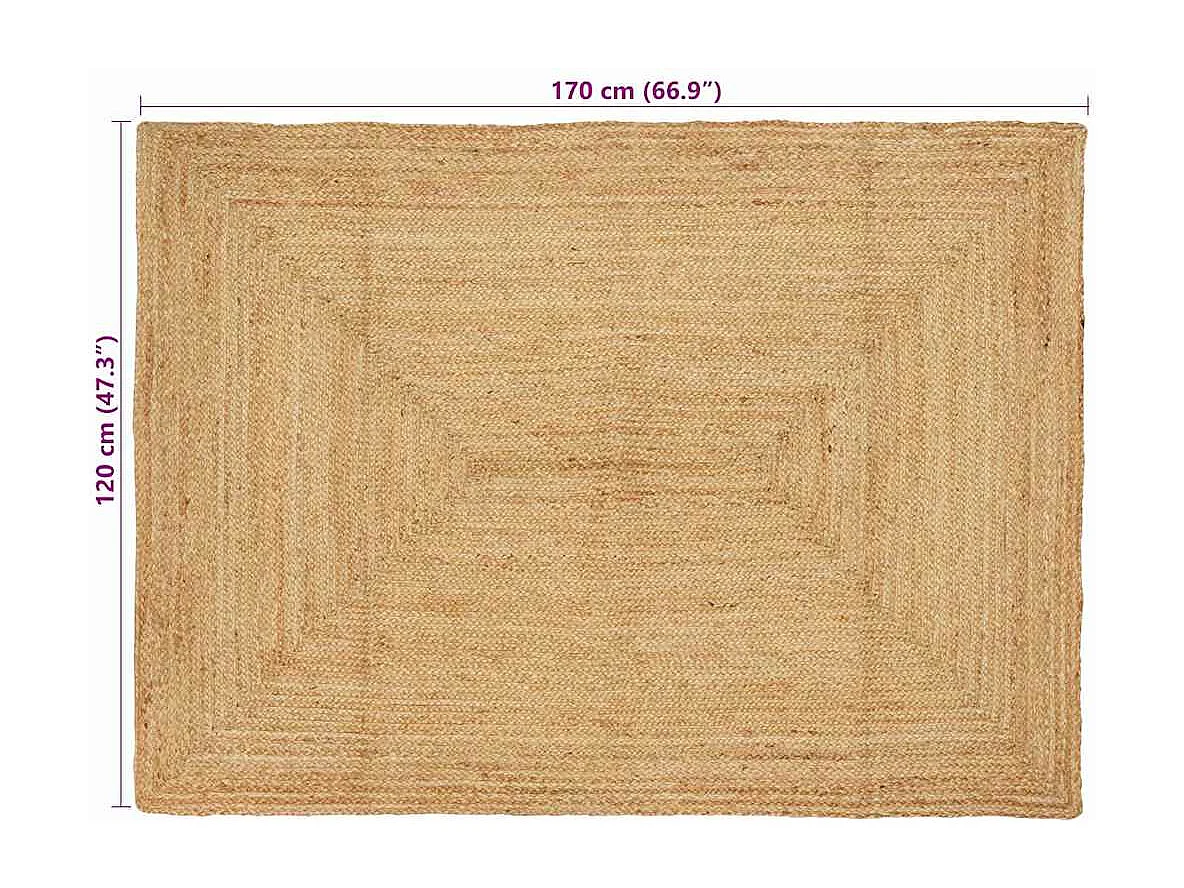 Tapis Beige 120 x 170 cm Jute