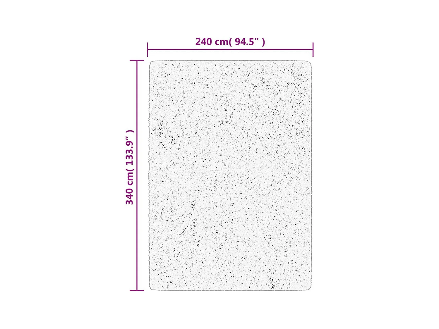 Tapis OVIEDO à poils courts noir 240x340 cm