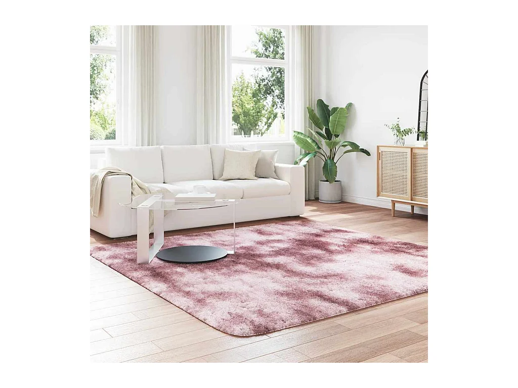 Alfombra peluda NAVARRA Rosa Polvo 240x240 cm