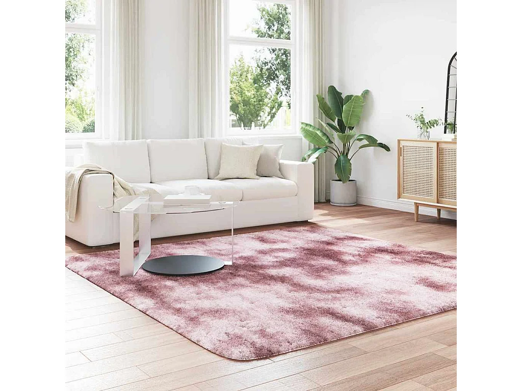 Alfombra peluda NAVARRA Rosa Polvo 240x240 cm
