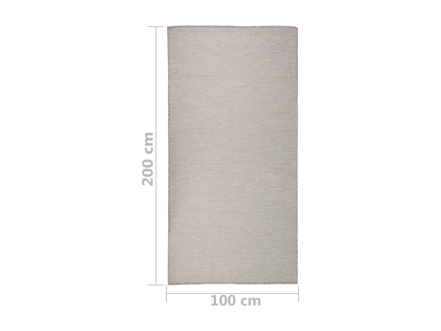 Tapis à tissage plat d'extérieur 100x200 cm Taupe