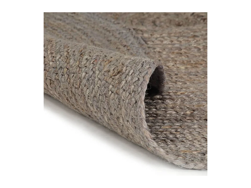 Tapis fait à la main Jute Rond 150 cm Gris