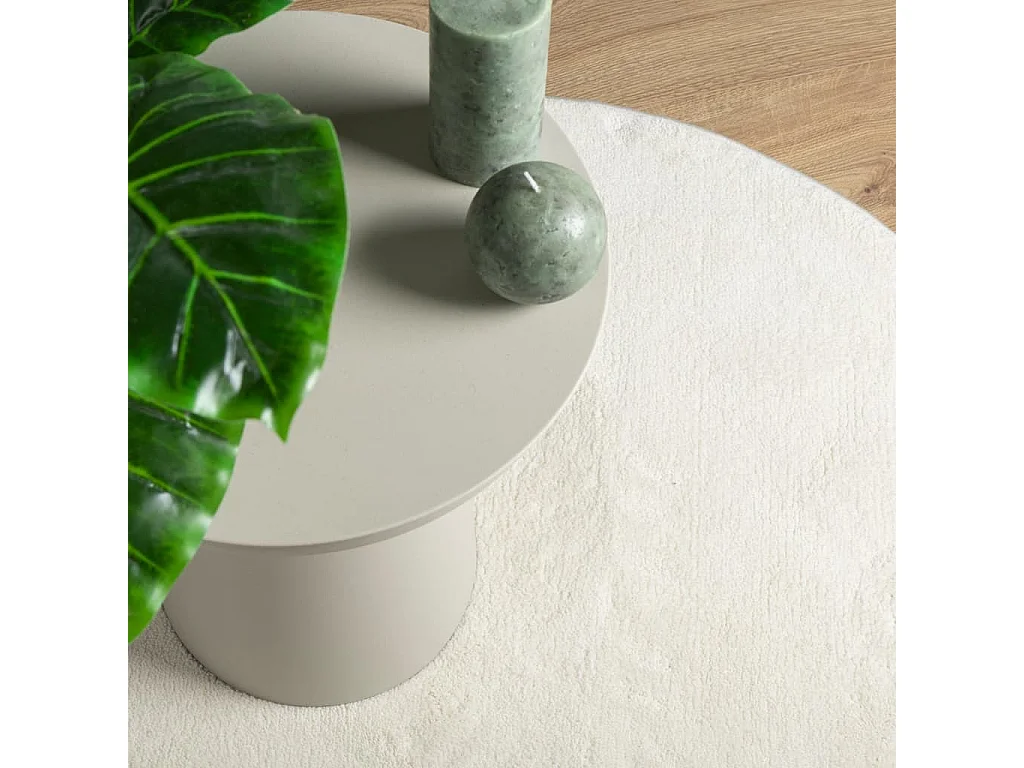 Tapis OVIEDO à poils courts crème Ø 120 cm