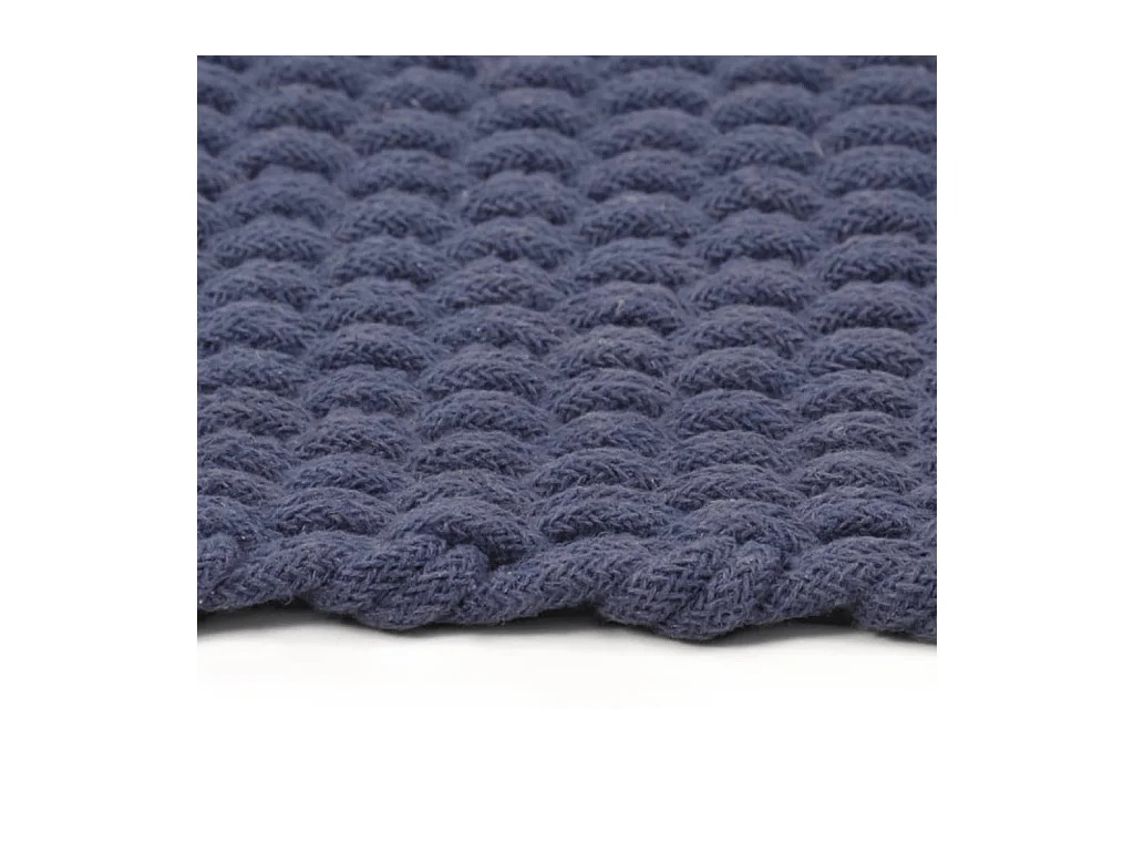 Alfombra rectangular azul marino 180x250 cm algodón