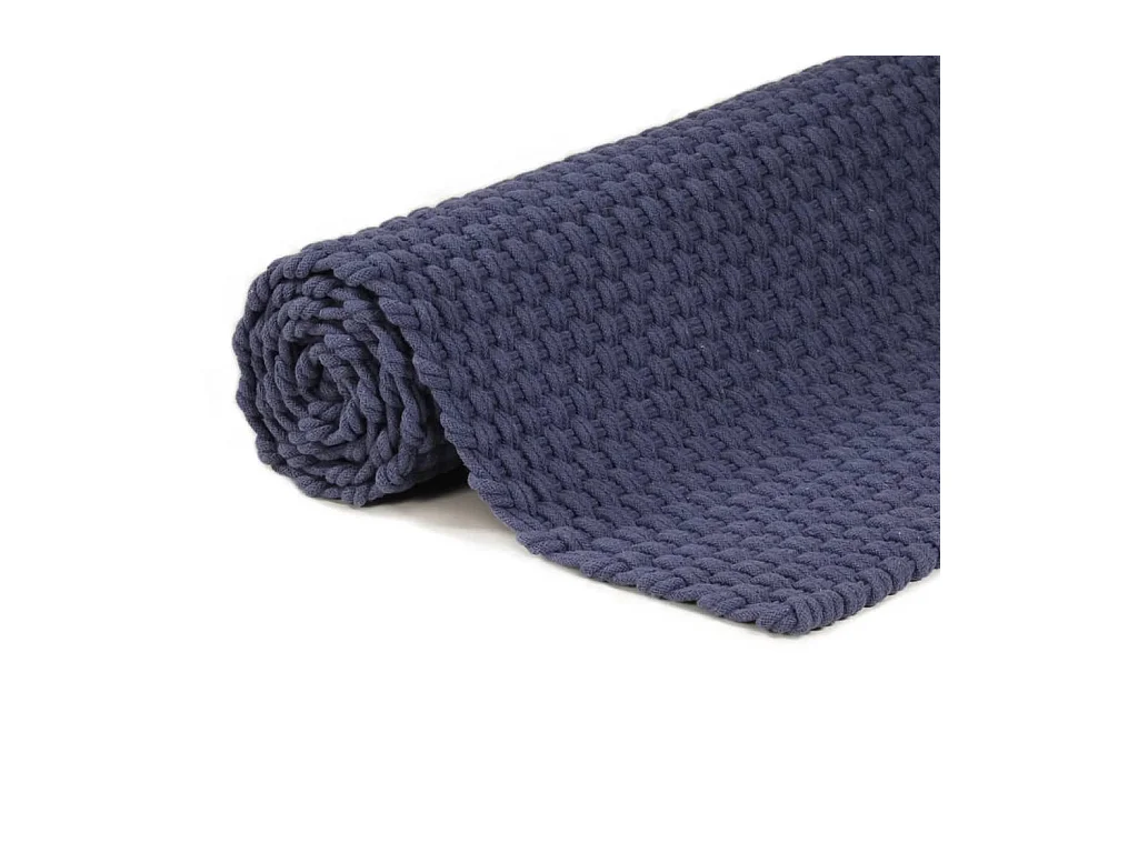 Alfombra rectangular azul marino 180x250 cm algodón