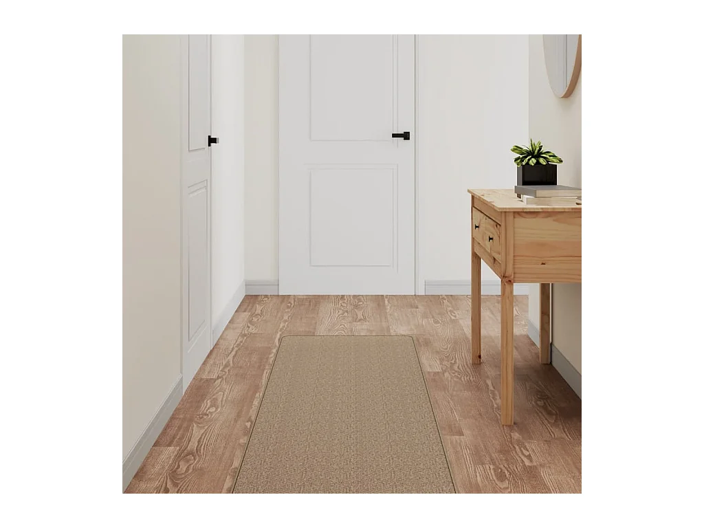 Tapis de couloir aspect sisal sable 50x200 cm