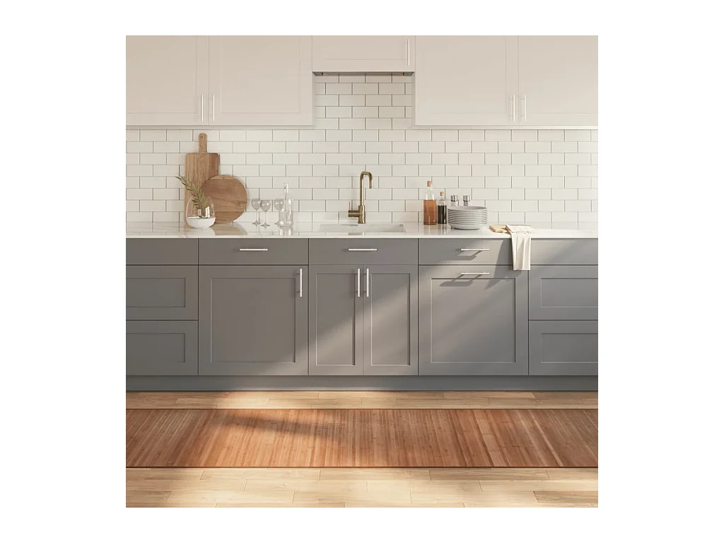 Tapis rectangulaire naturel 70x300 cm bambou