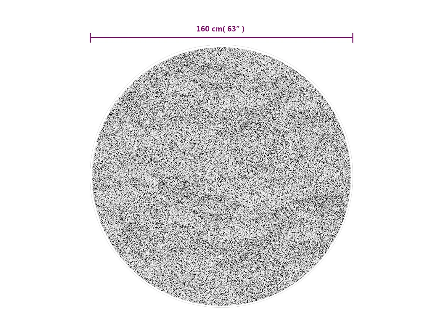 Tapis OVIEDO à poils courts anthracite Ø 160 cm