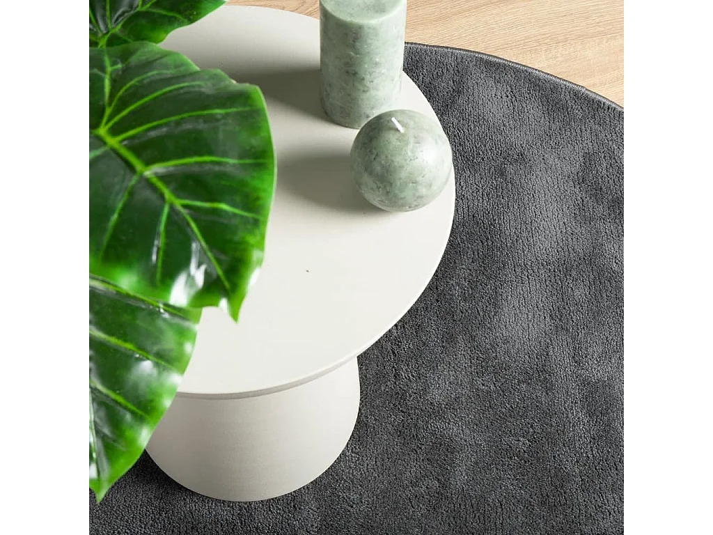 Tapis OVIEDO à poils courts anthracite Ø 160 cm