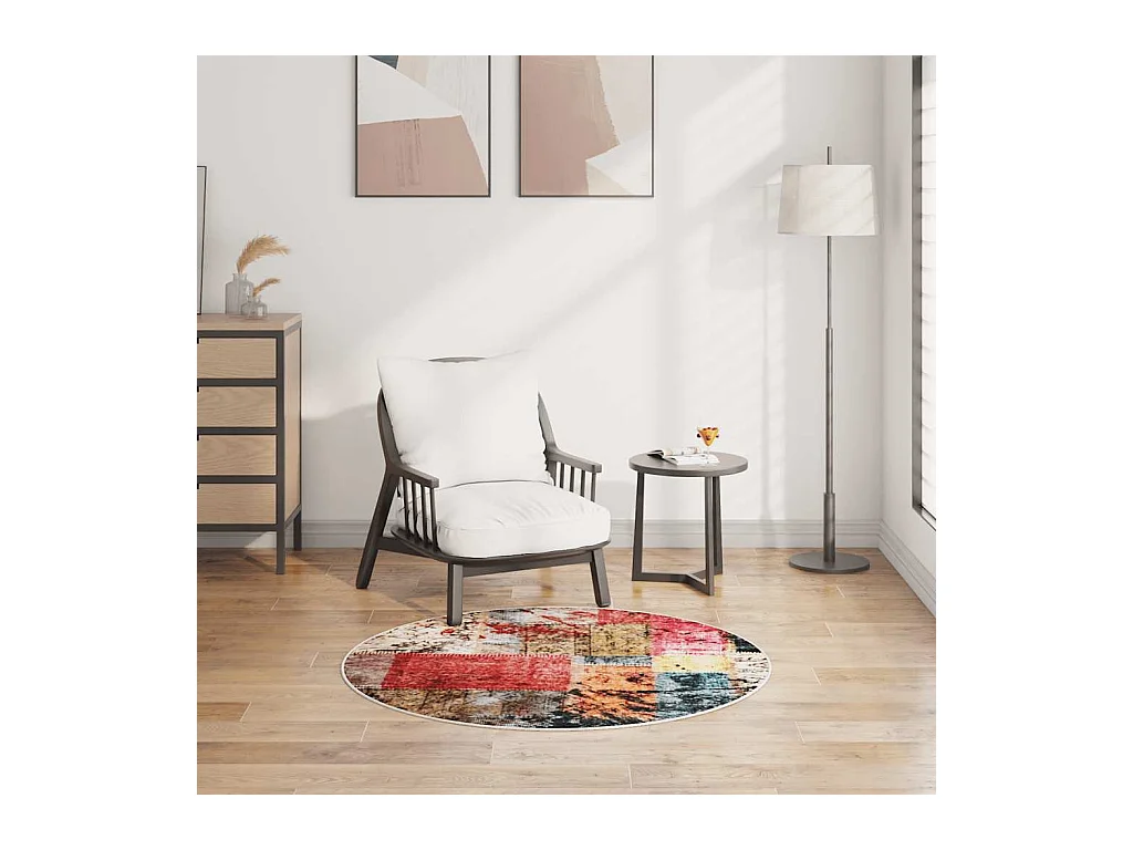 Tappeto Patchwork lavabile antiscivolo φ120 cm multicolore