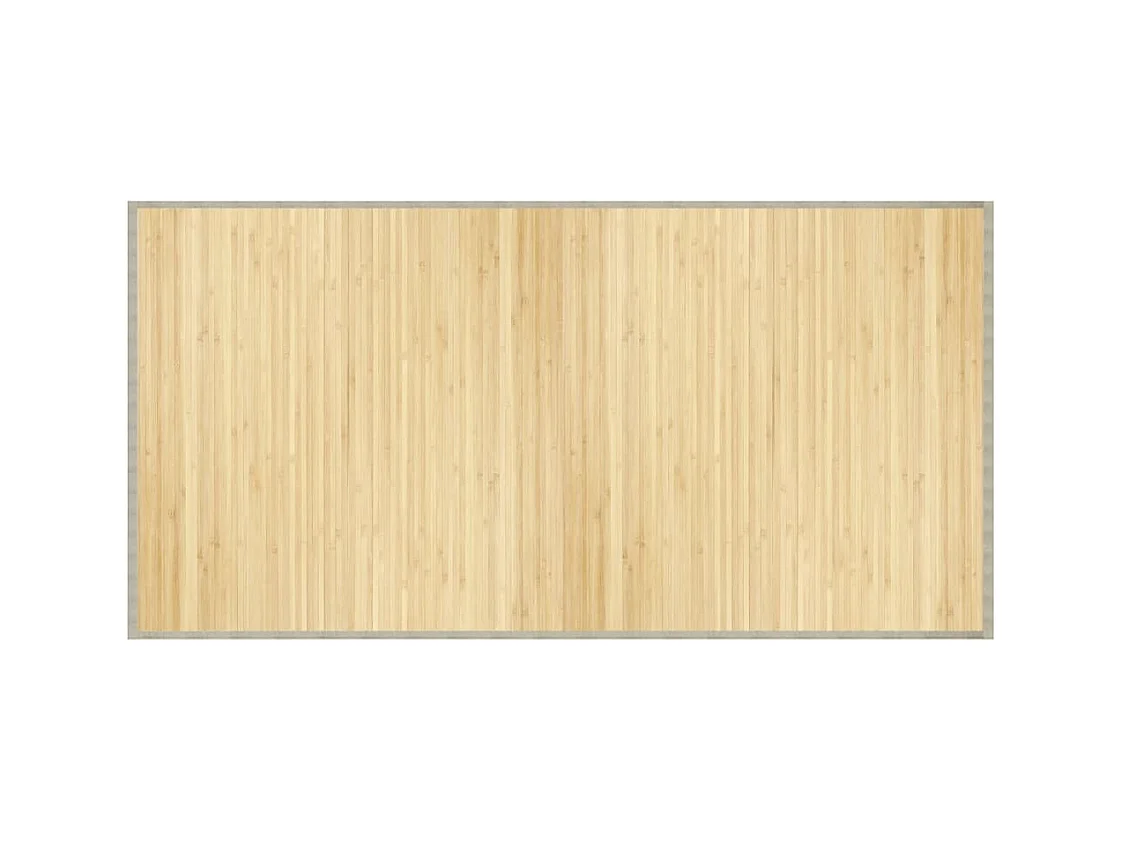 Tapis rectangulaire naturel clair 100x200 cm bambou