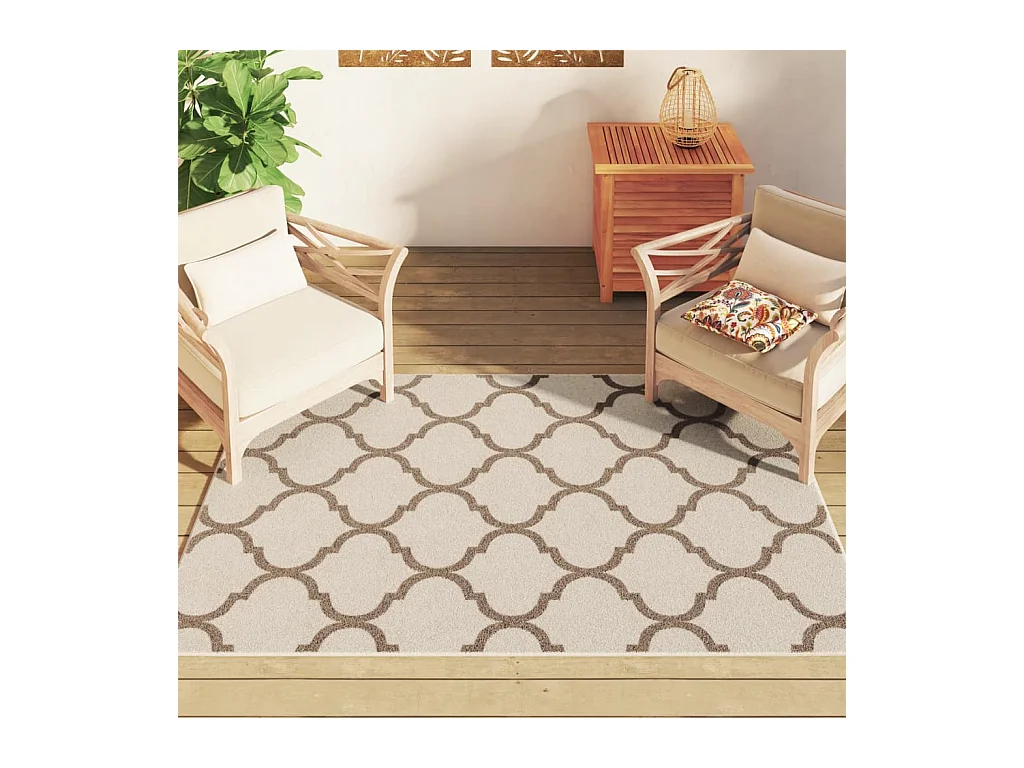 Binnen- en buitenvloerkleed met korte pool 120x180cm antislip